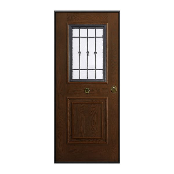 Puerta Acorazada MOD. Ares Glass, Panel Exterior Kronos® Ares Nogal, Interior Blanco Liso