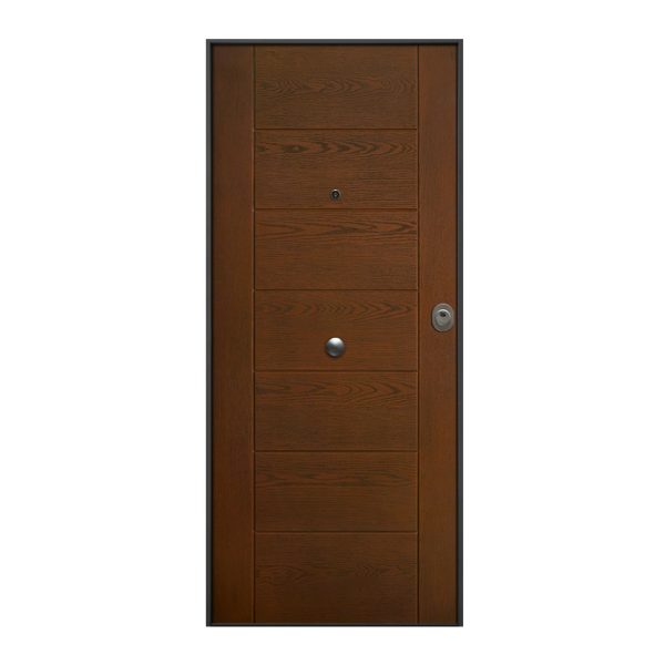 Puerta Acorazada MOD. Exterior Helios Nogal Interior Melamina