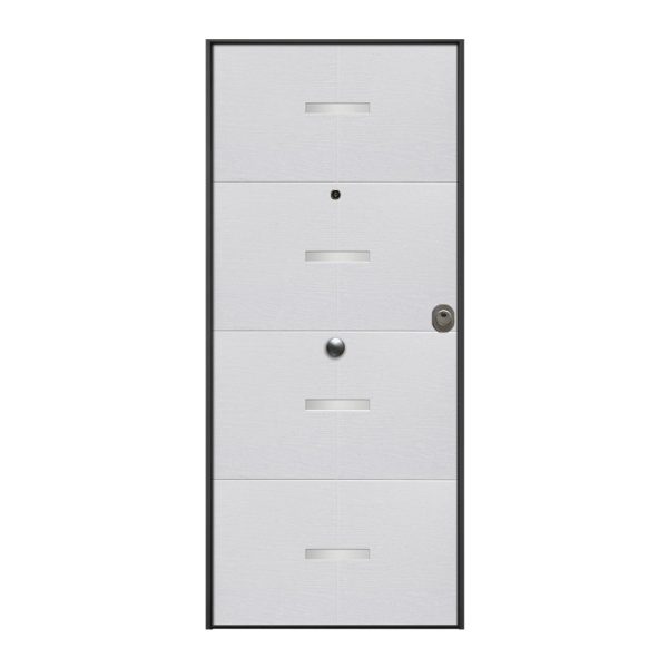 Puerta Acorazada MOD. Exterior Poseidon Blanco Interior Melamina