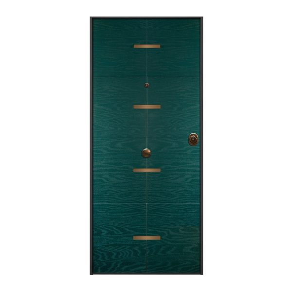 Puerta Acorazada MOD. Exterior Poseidon Verde Interior Melamina
