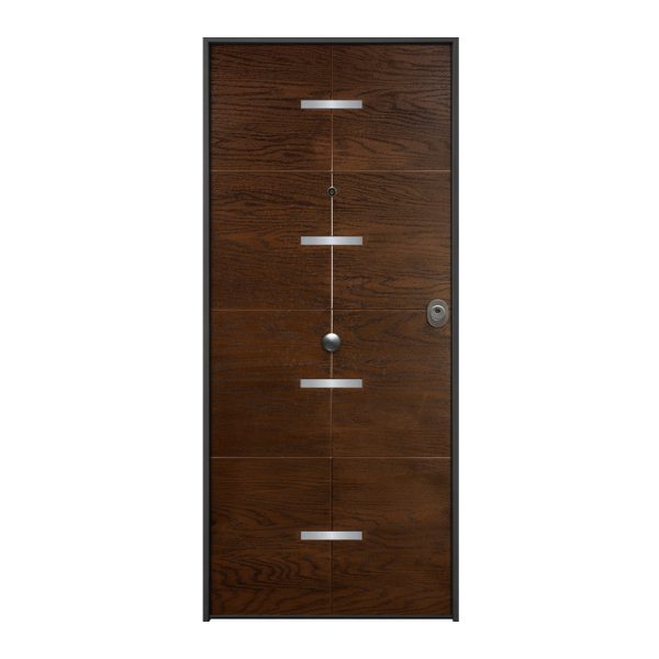 Puerta Acorazada MOD. Exterior Poseidon Nogal Interior Melamina