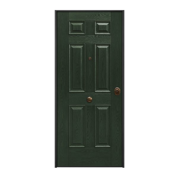 Puerta Acorazada MOD. Exterior Urano Verde Interior Melamina