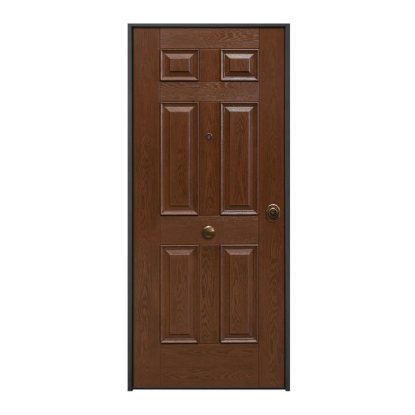Puerta Acorazada MOD. Exterior Urano Nogal Interior Melamina