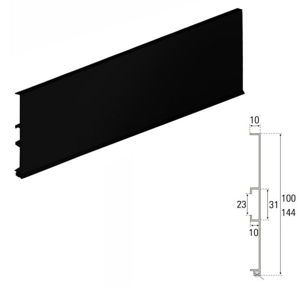 Zócalo de Aluminio Liso Negro