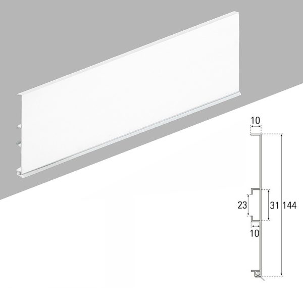 Zócalo de Aluminio Liso Blanco