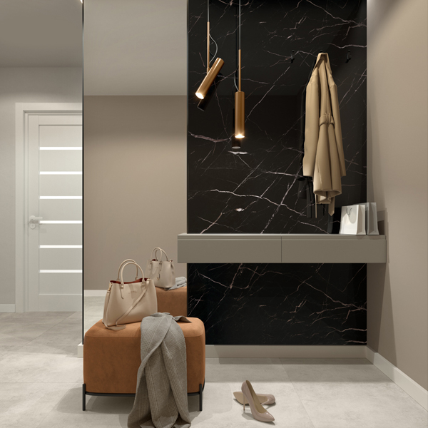 SPC Wall Calacatta Black Textura Brillo (FP-HEM)